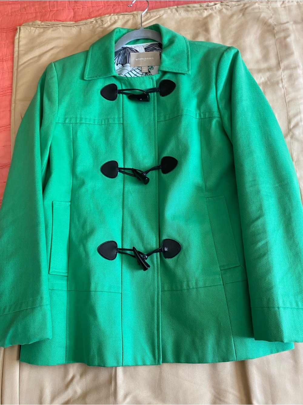 Banana Republic Bright Green Toggle Pea Coat